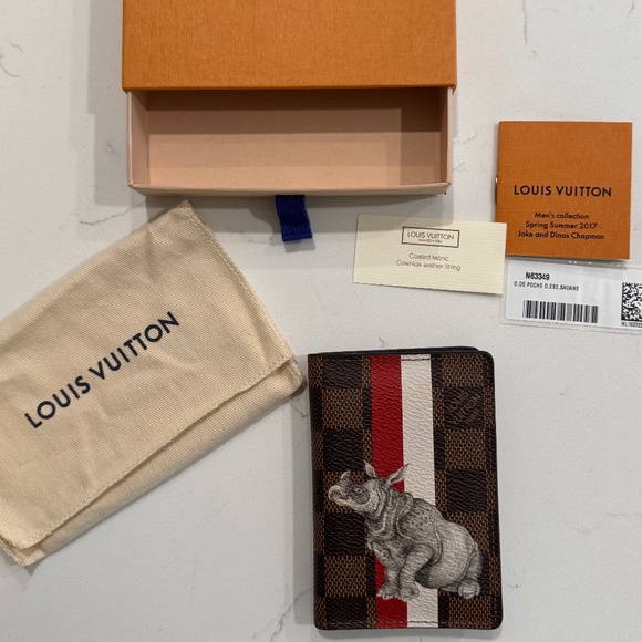 Louis Vuitton x Chapman Brothers Rhino Brown Damier Logo Pocket Organizer Wallet - Picture 3 of 11